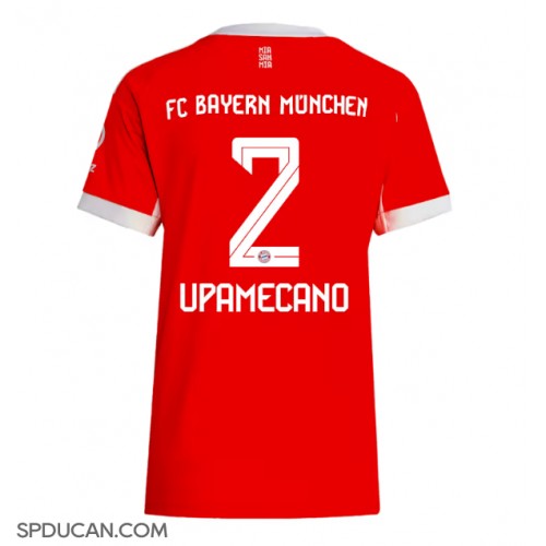 Zenski Nogometni Dres Bayern Munich Dayot Upamecano #2 Domaci 2025-26 Kratak Rukav Zenski Nogometni Dres Bayern Munich Dayot Upamecano #2 Domaci 2025-26 Kratak Rukav